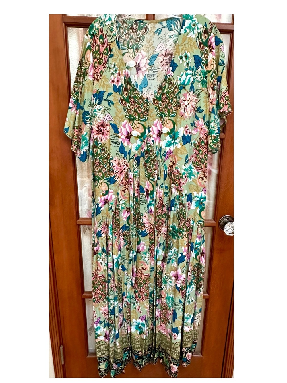 Peacock Floral Maxi Dress